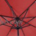 Zeny 10FT Patio Outdoor 24 Led Solar Powered Umbrella Crank Tilt Red Aluminium   